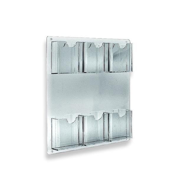 Six-Pocket Tri-Fold Wall Mount Brochure Holder, PK2